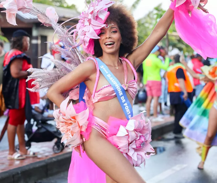 photo d'une des reines du samedi gras du carnaval de Martinique